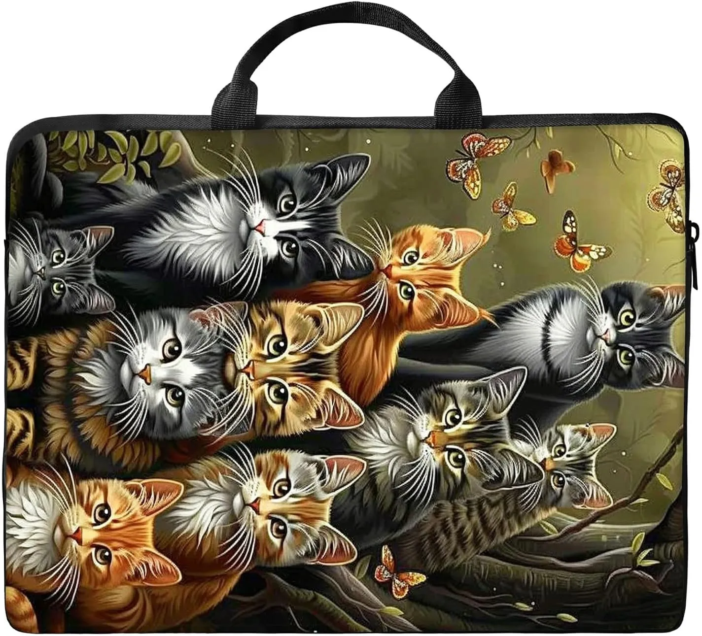 Laptop Shoulder Bag Sleeve Case, Waterproof PU Leather Computer Handbag Suitable