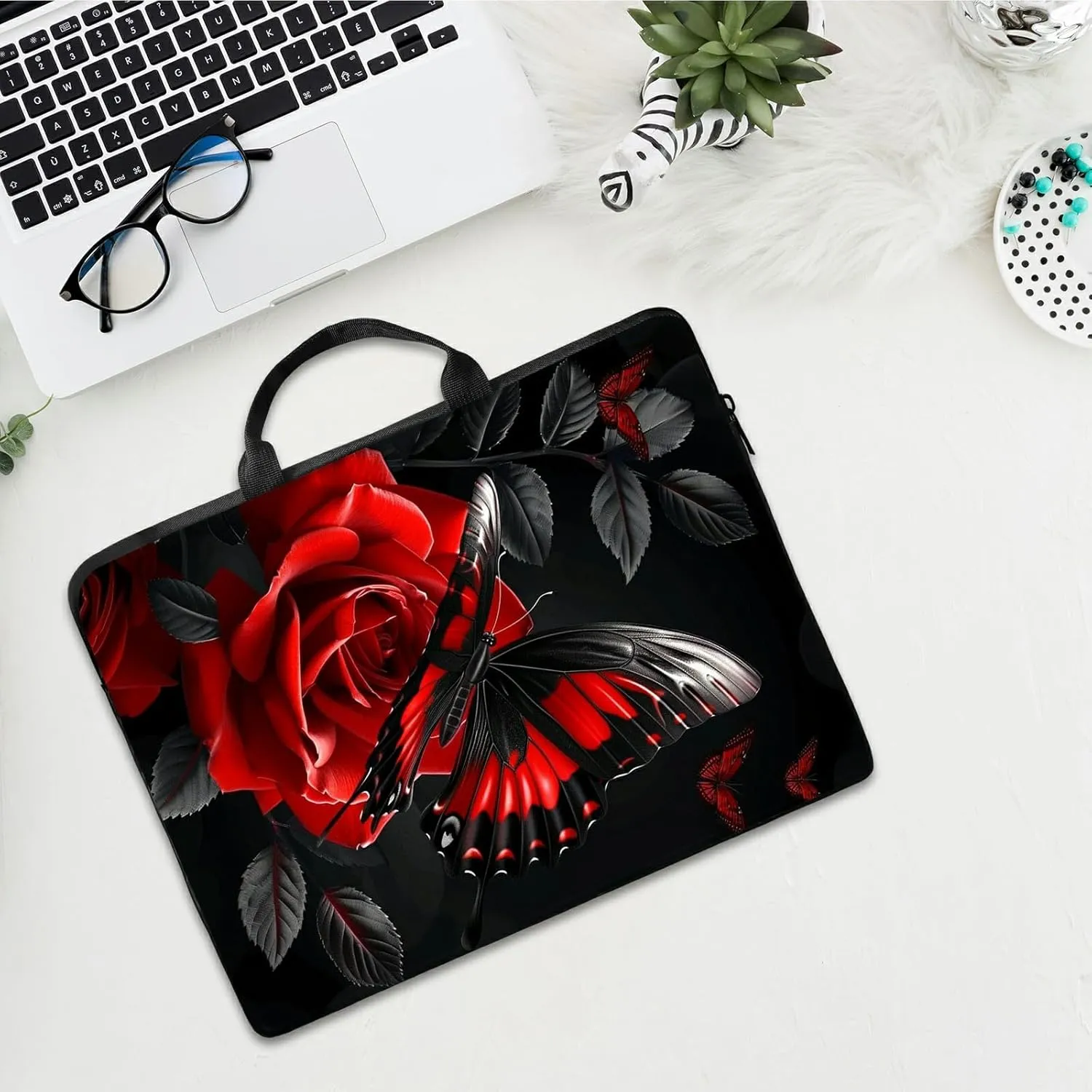 Laptop Shoulder Bag Sleeve Case, Waterproof PU Leather Computer Handbag Suitable