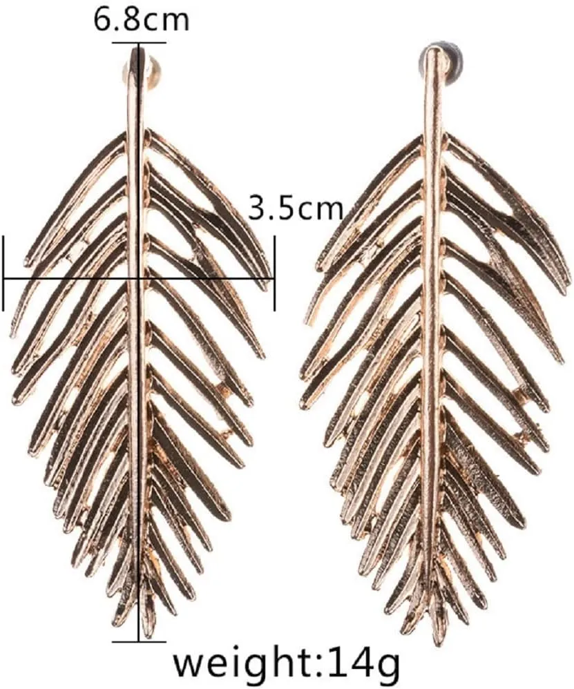 Leaf Earrings for Women, Palm Tree Leaf Earrings, Cute Feather Dangle Earrings Hypoallergenic, Coconut Tree Leaf Drop Earrings,Bohemian Leaves Earrings Studs,Feather Leaf Jewelry -s Funny Earrings