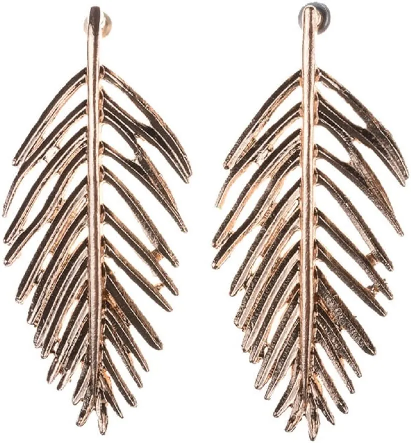 Leaf Earrings for Women, Palm Tree Leaf Earrings, Cute Feather Dangle Earrings Hypoallergenic, Coconut Tree Leaf Drop Earrings,Bohemian Leaves Earrings Studs,Feather Leaf Jewelry -s Funny Earrings