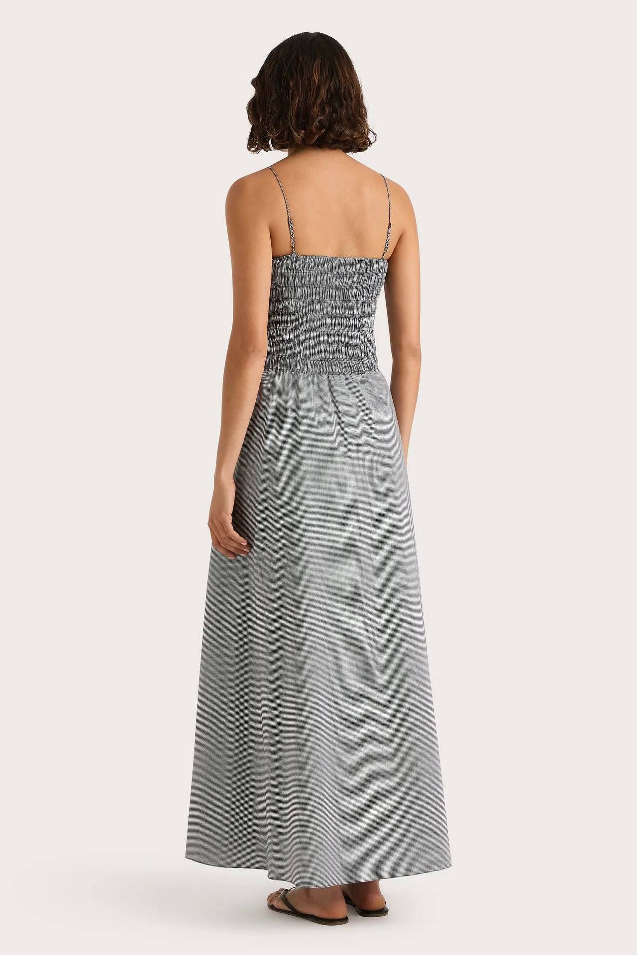 Lida Maxi Dress (Gingham-Black)