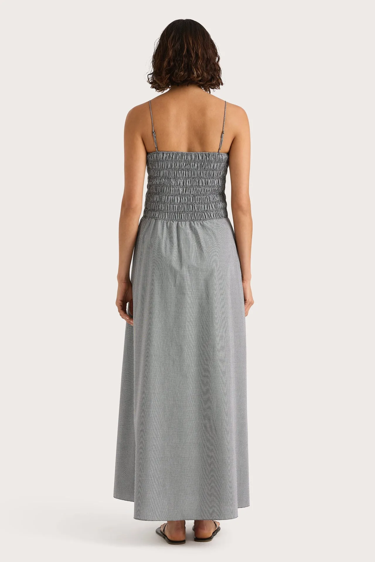 Lida Maxi Dress (Gingham-Black)