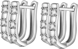 LIFKOME 2 Pairs U-shape Rhinestones Hoop Earrings Minimalist Vintage Jewelry for Every Occasion