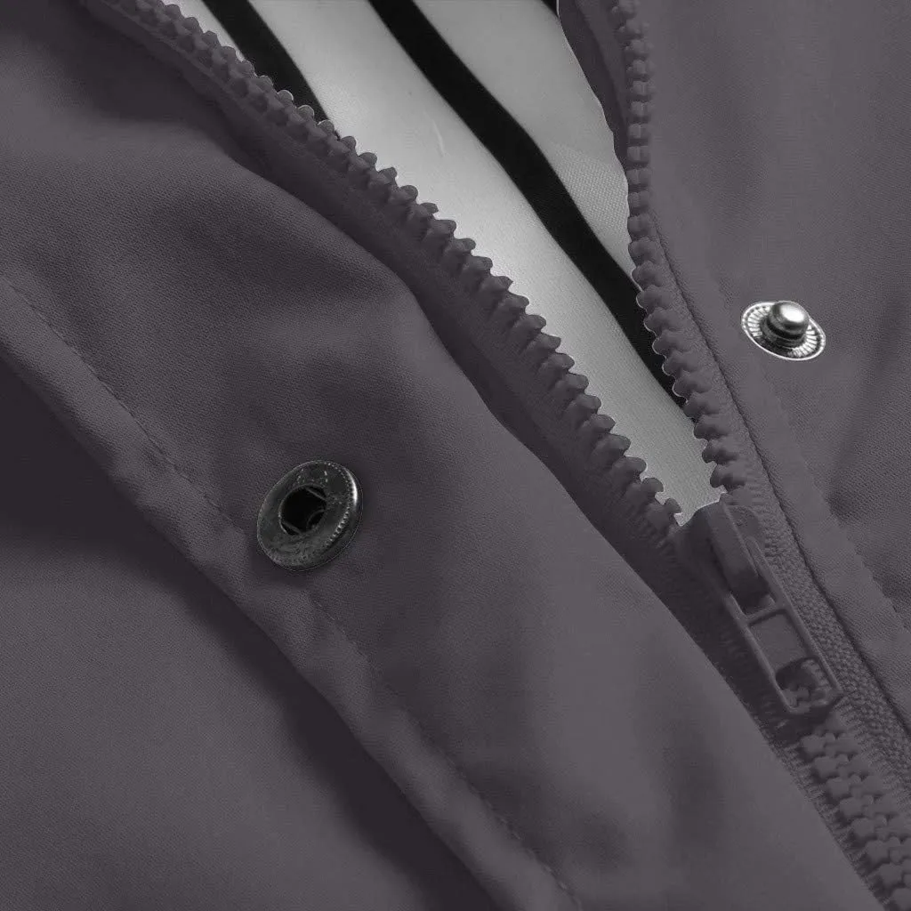 Light Rain Jacket Women Plus Size Waterproof Raincoat Outdoor Hooded Trench Coats Zip Up Windbreaker