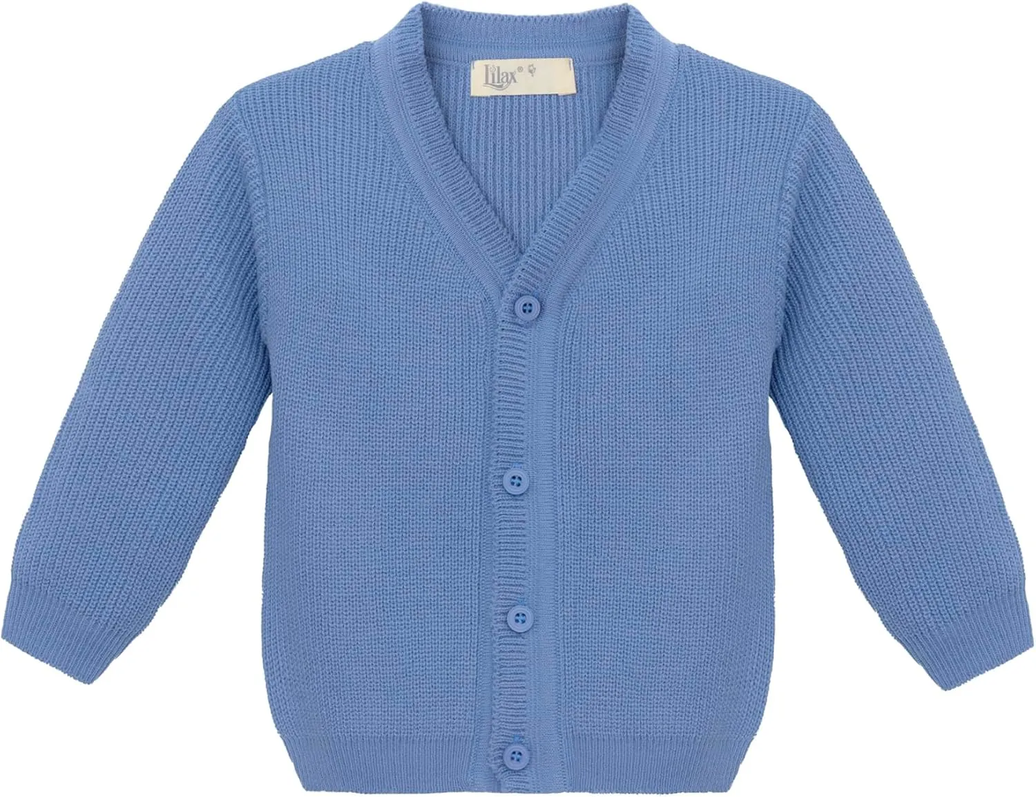 Lilax Baby Boys Basic Long Sleeve V-Neck Classic Knit Cardigan Sweater