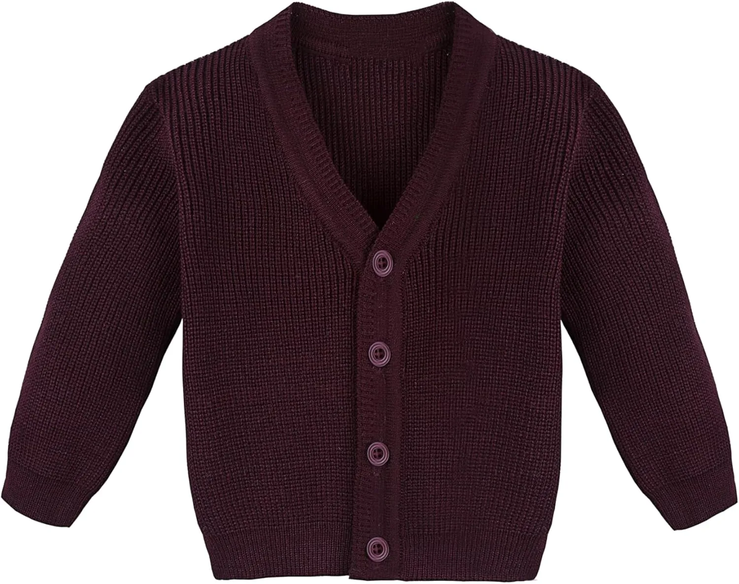 Lilax Baby Boys Basic Long Sleeve V-Neck Classic Knit Cardigan Sweater