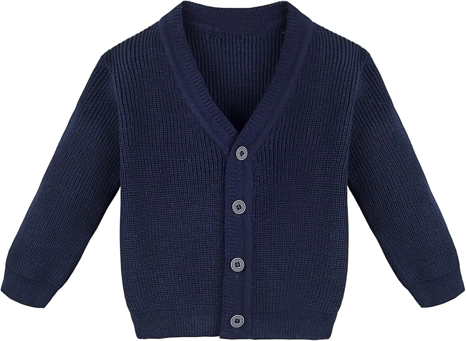 Lilax Baby Boys Basic Long Sleeve V-Neck Classic Knit Cardigan Sweater