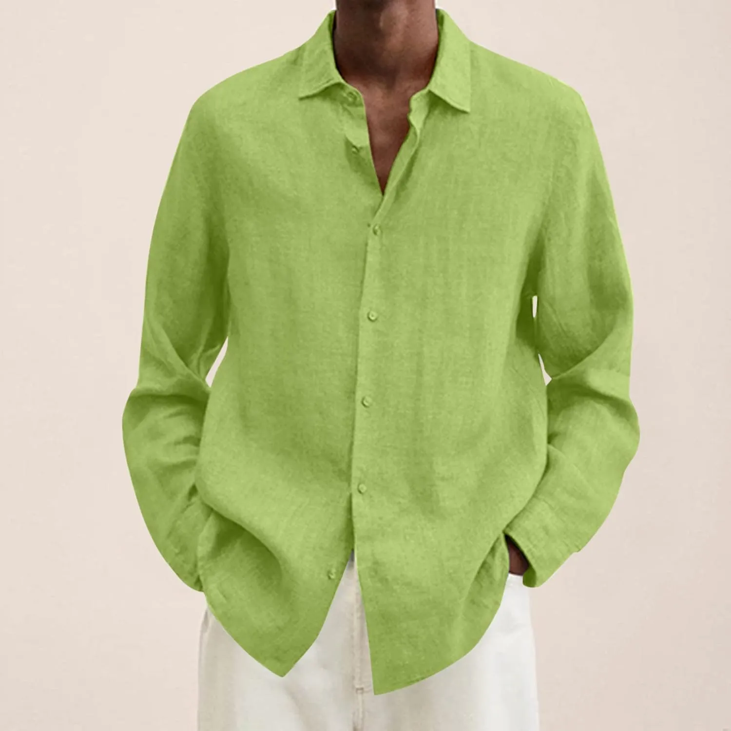 Linen Shirts for Men Big and Tall Long Sleeve Shirts Summer Beach Shirts Button Down Casual Shirts Loose Fit Top Shirts