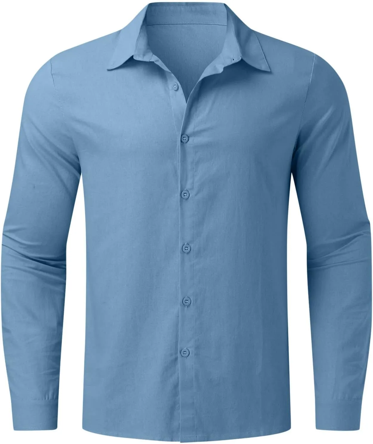 Linen Shirts for Men Big and Tall Long Sleeve Shirts Summer Beach Shirts Button Down Casual Shirts Loose Fit Top Shirts