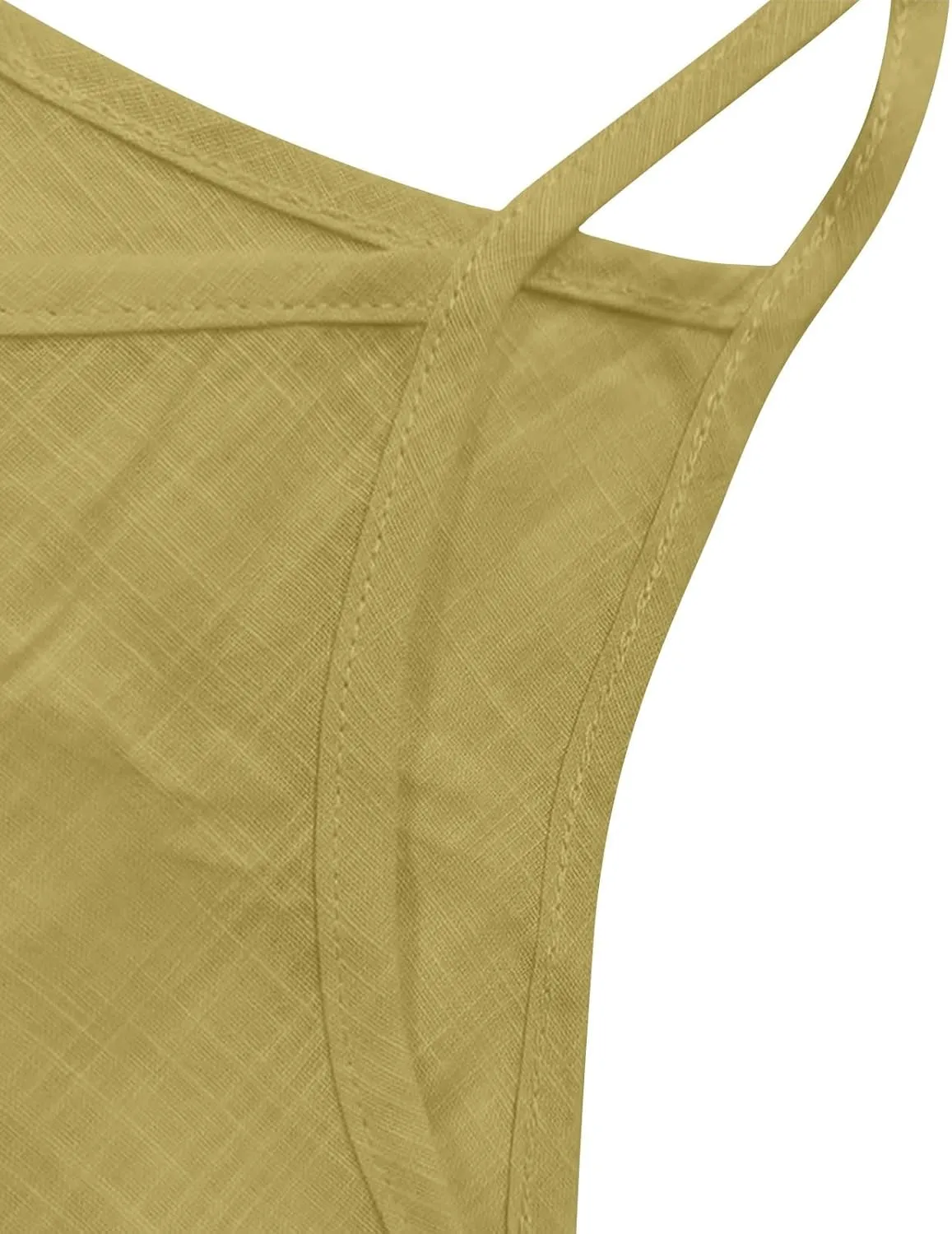 Linen Tank Top for Women Summer Spaghetti Strap Tank Tops Sleeveless Cotton Tshirt Loose Fit Camisole Tops 2025