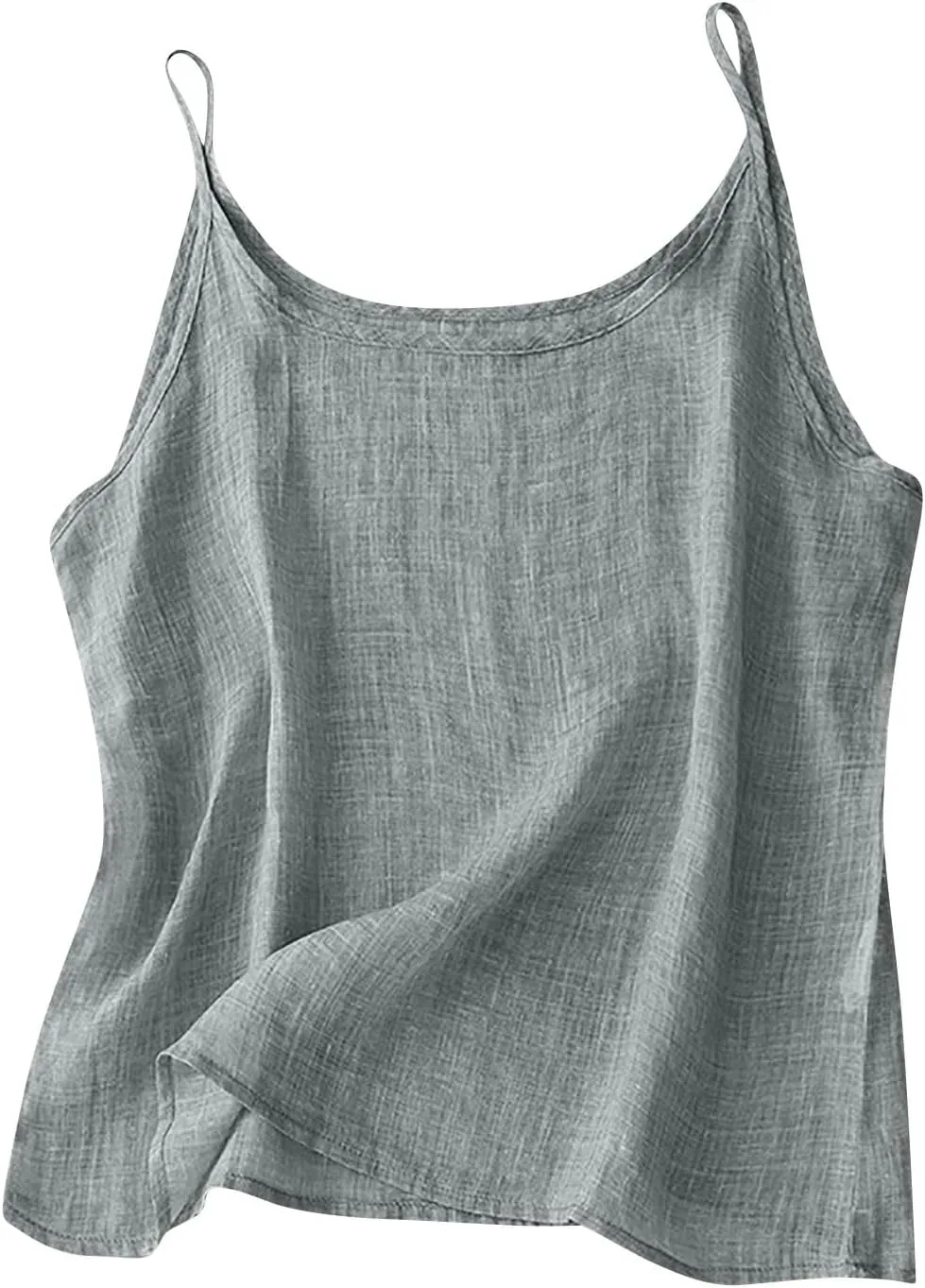 Linen Tank Top for Women Summer Spaghetti Strap Tank Tops Sleeveless Cotton Tshirt Loose Fit Camisole Tops 2025