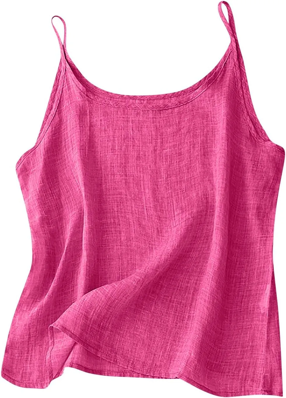 Linen Tank Top for Women Summer Spaghetti Strap Tank Tops Sleeveless Cotton Tshirt Loose Fit Camisole Tops 2025