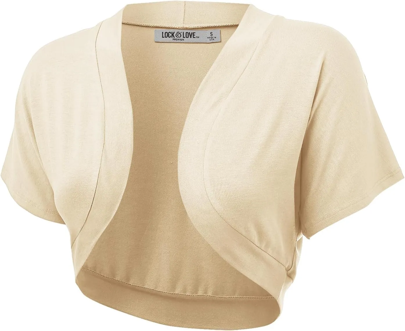Lock and Love Women's Versatile Open Front Lightweight Short Sleeve Bolero Shrug
