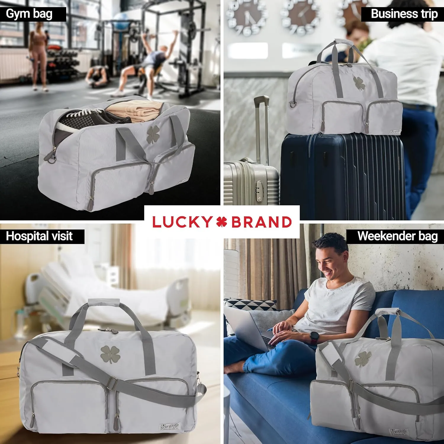 Lucky Travel Duffel Bags 65L, Gym Bag, Travel Bag & Large Duffle Bag for Men, Foldable Overnight Weekender Bags for Women & Men with Adjustable Shoulder Strap,