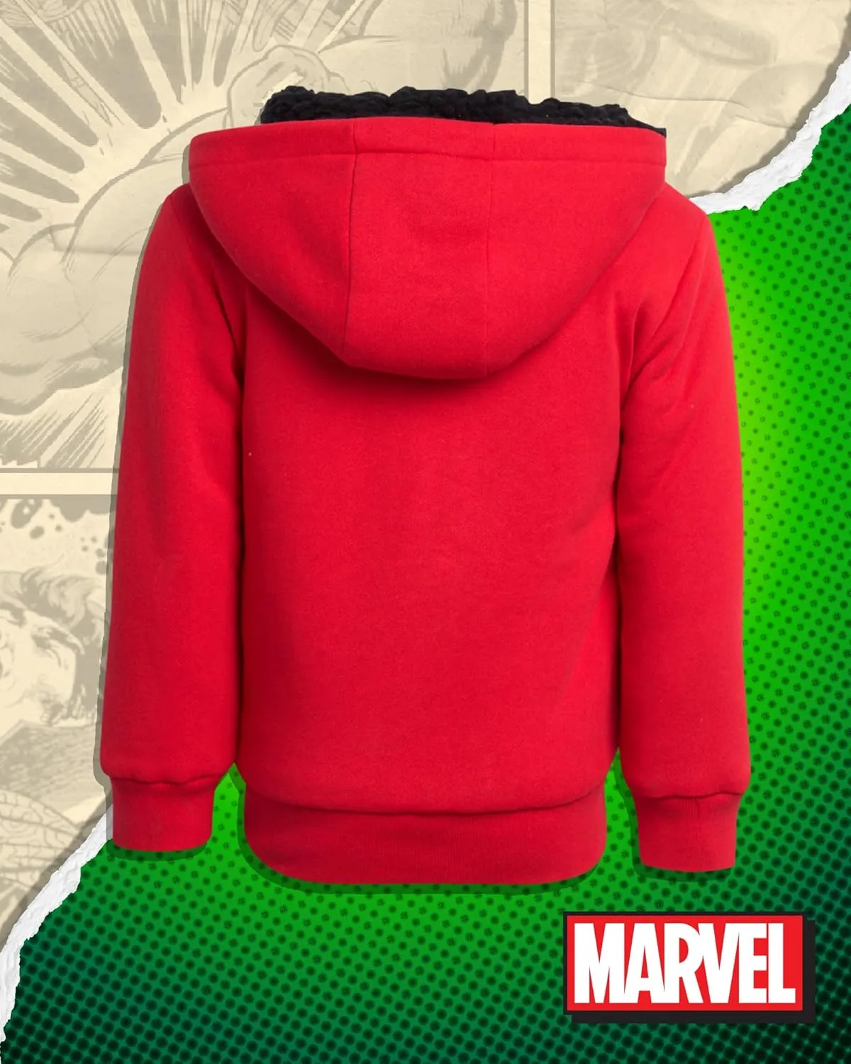 Marvel Boys' Sweatshirt - Soft Fleece Fully Sherpa Lined Zip-Up Hoodie - Avengers & Spider-Man Sweatshirts for Boys (3T-7)