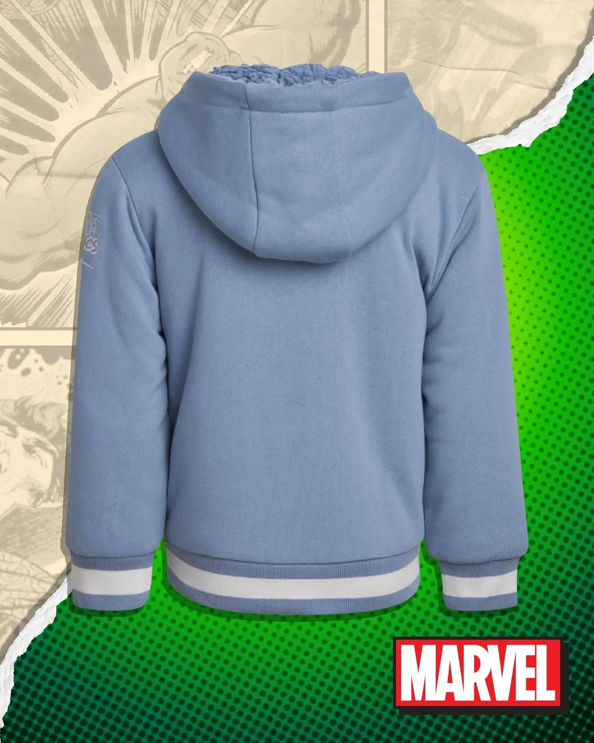 Marvel Boys' Sweatshirt - Soft Fleece Fully Sherpa Lined Zip-Up Hoodie - Avengers & Spider-Man Sweatshirts for Boys (3T-7)