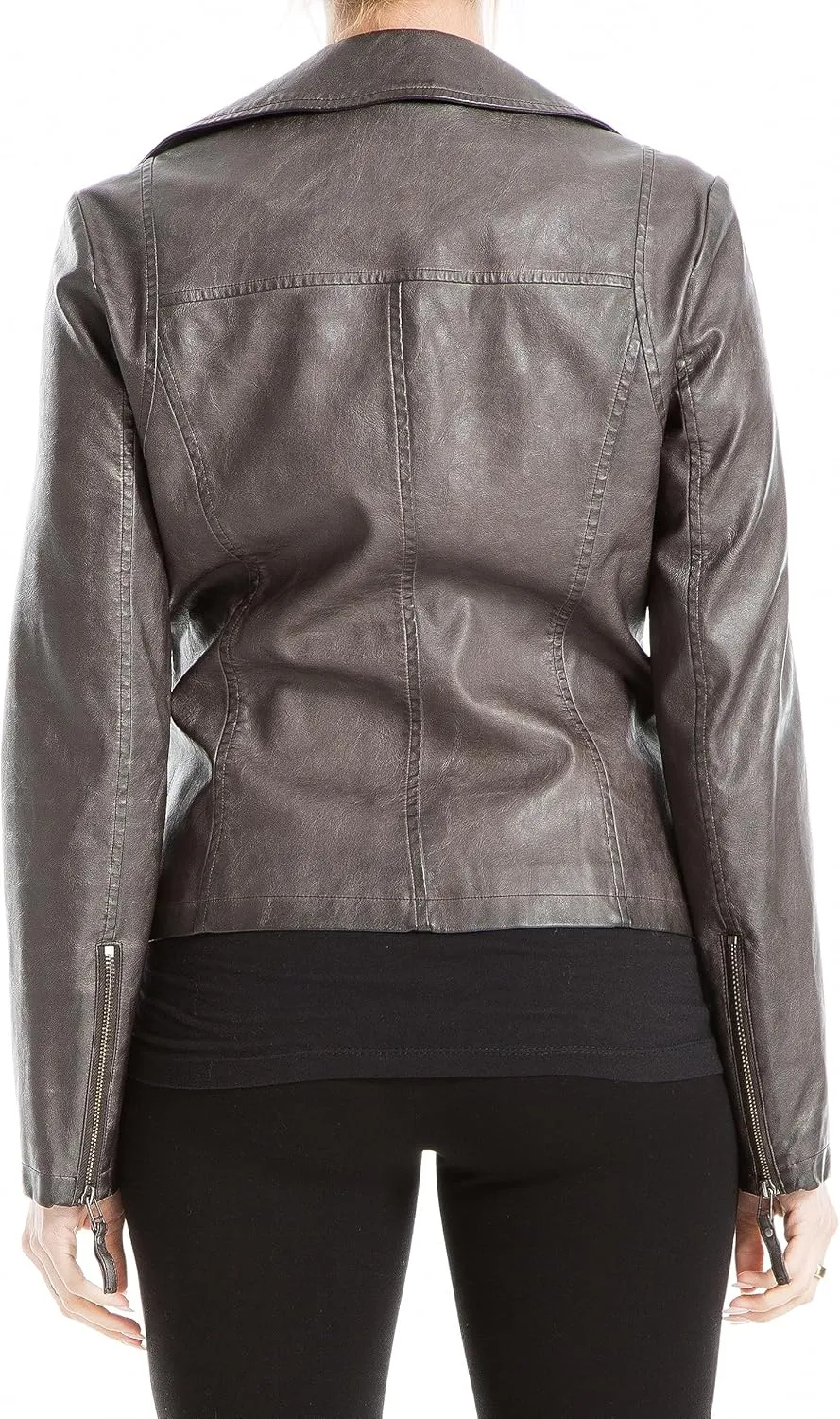Max Studio Women's Fall 2023 Trendy Fashion Everyday Casual Faux Leather Jacket