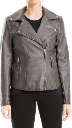 Max Studio Women's Fall 2023 Trendy Fashion Everyday Casual Faux Leather Jacket