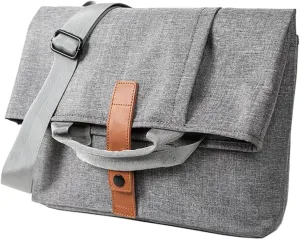 Men Messenger Bag Waterproof Canvas Crossbody Bag 14-16 In Laptop Bag Satchel with Top Handle Foldable Briefcases Business