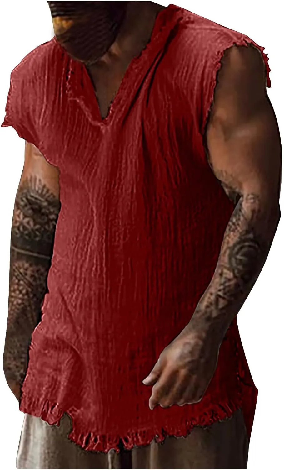 Men Workout Tank Tops Retro V-Neck Gym Fitness Bodybuilding Stringer Muscle Cut Off Sleeveless Workout T Shirts Vests