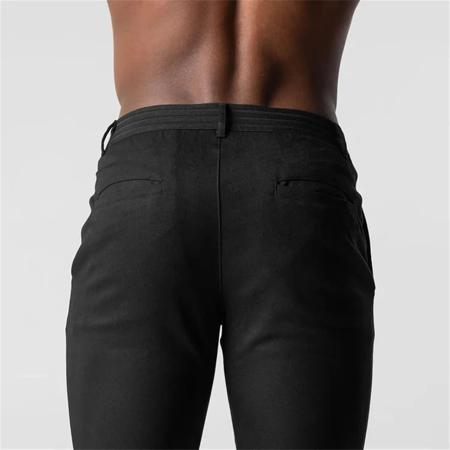 Mens 2023 Chinos Dress Pants Basic Solid Color Sweatpants Slim Fit Stretch Flat-Front Golf Pants Casual Travel