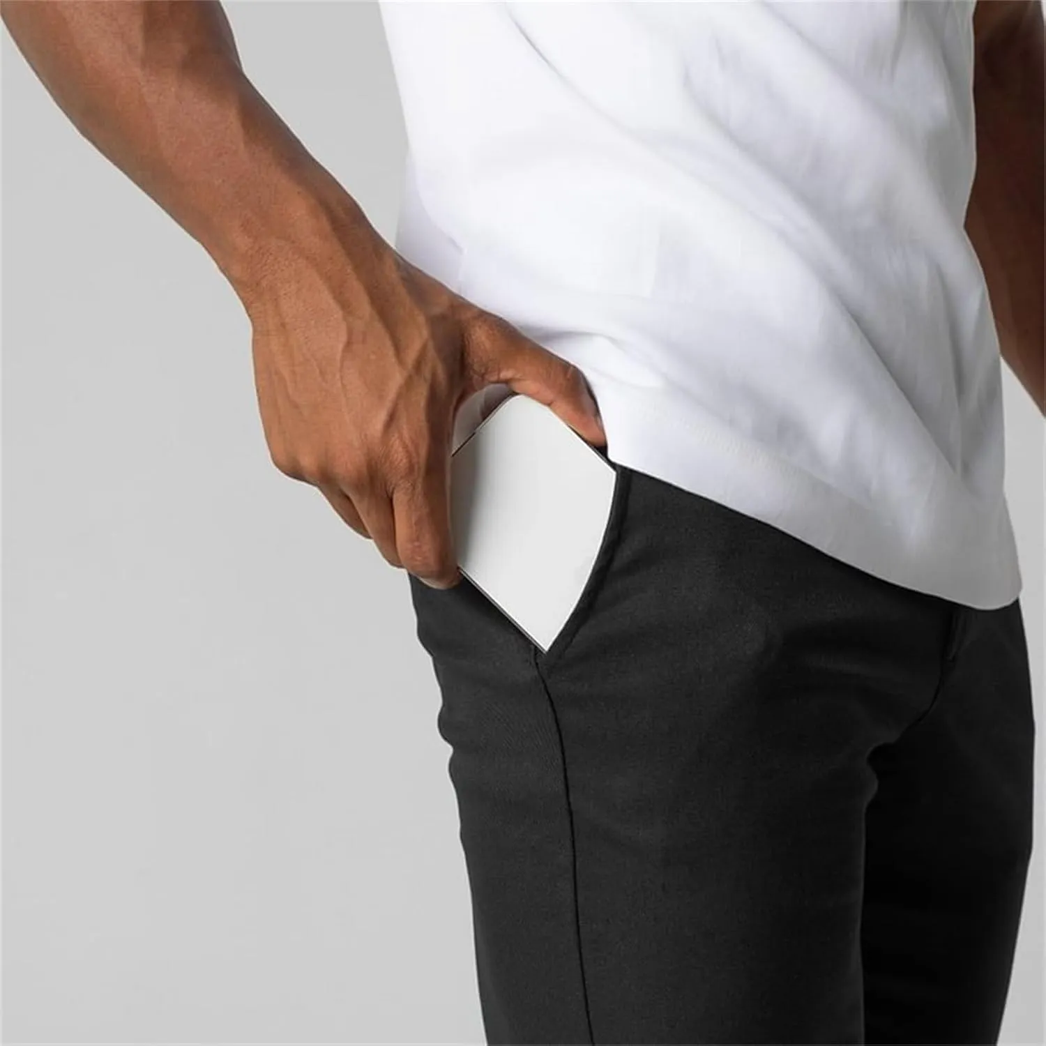 Mens 2023 Chinos Dress Pants Basic Solid Color Sweatpants Slim Fit Stretch Flat-Front Golf Pants Casual Travel