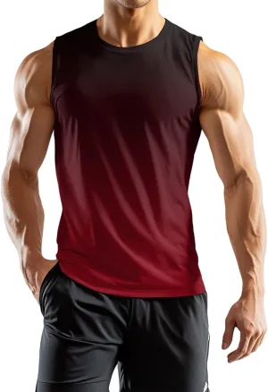 Mens Beach Tank Tops Summer Swim Graphic Sleeveless Shirts for Men Big and Tall Muscle Running Workout Gym
