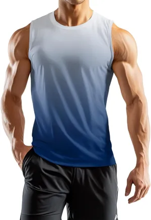 Mens Beach Tank Tops Summer Swim Graphic Sleeveless Shirts for Men Big and Tall Muscle Running Workout Gym