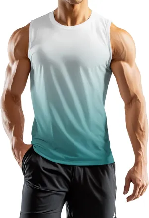 Mens Beach Tank Tops Summer Swim Graphic Sleeveless Shirts for Men Big and Tall Muscle Running Workout Gym