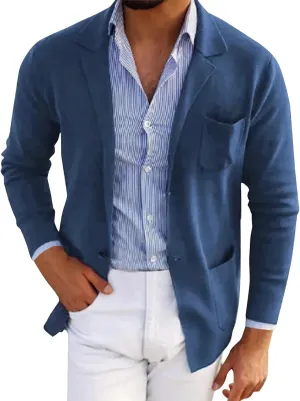 Men's Blazer Suit Jacket Casual Linen Sport Coat Lightweight Notched Lapel Sport Coat Trendy Cocktail Tuxedo Jackets