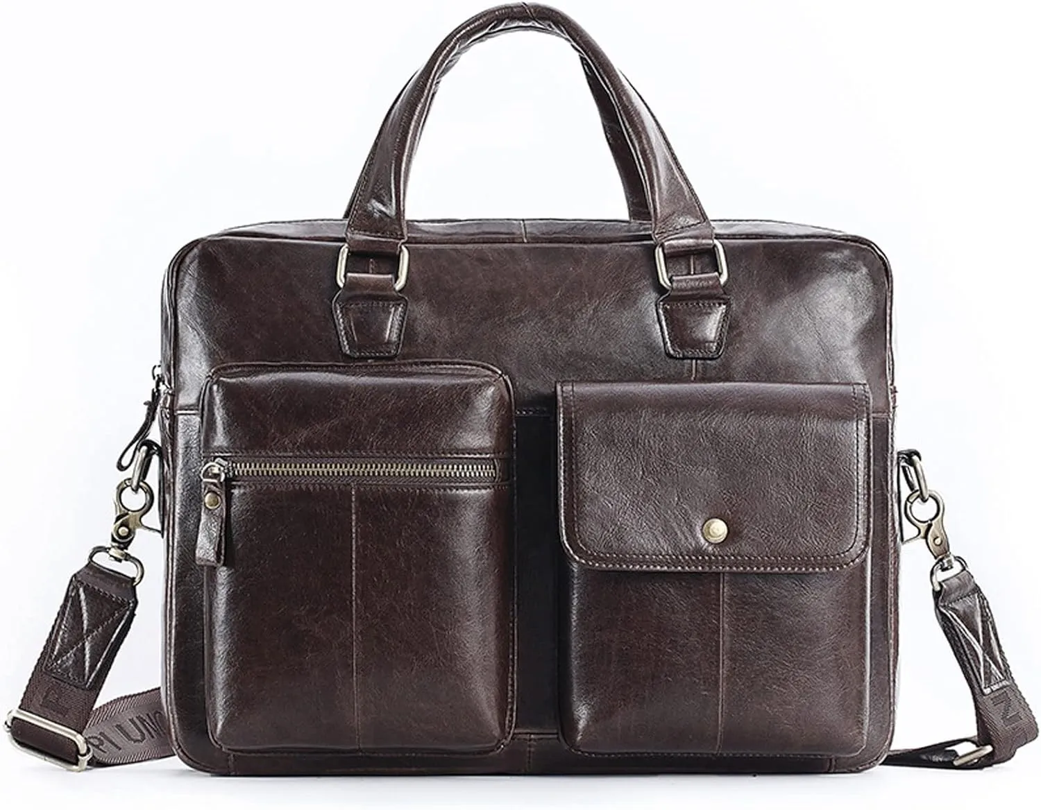 Men's Briefcase Genuine Leather bag Fashion Large Capacity Business Male Shoulder Bags Laptop Bag