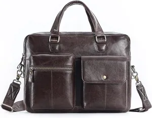 Men's Briefcase Genuine Leather bag Fashion Large Capacity Business Male Shoulder Bags Laptop Bag