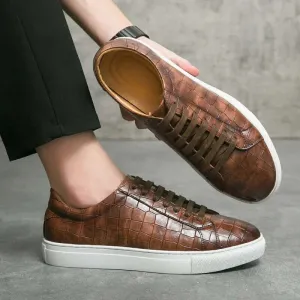 Men's British Style Lace-Up Boots: Casual PU Leather Boots