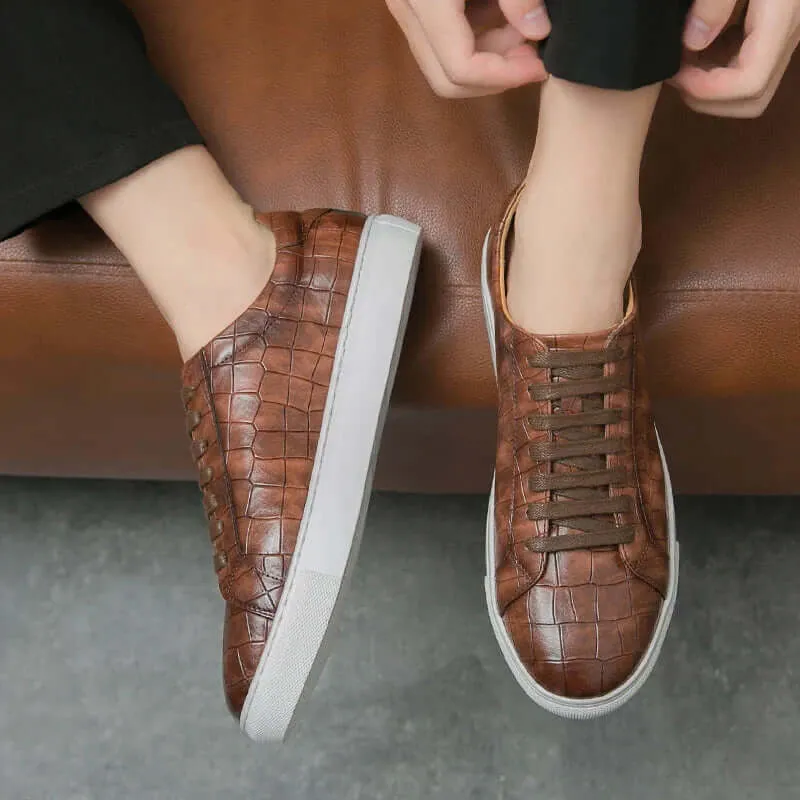 Men's British Style Lace-Up Boots: Casual PU Leather Boots