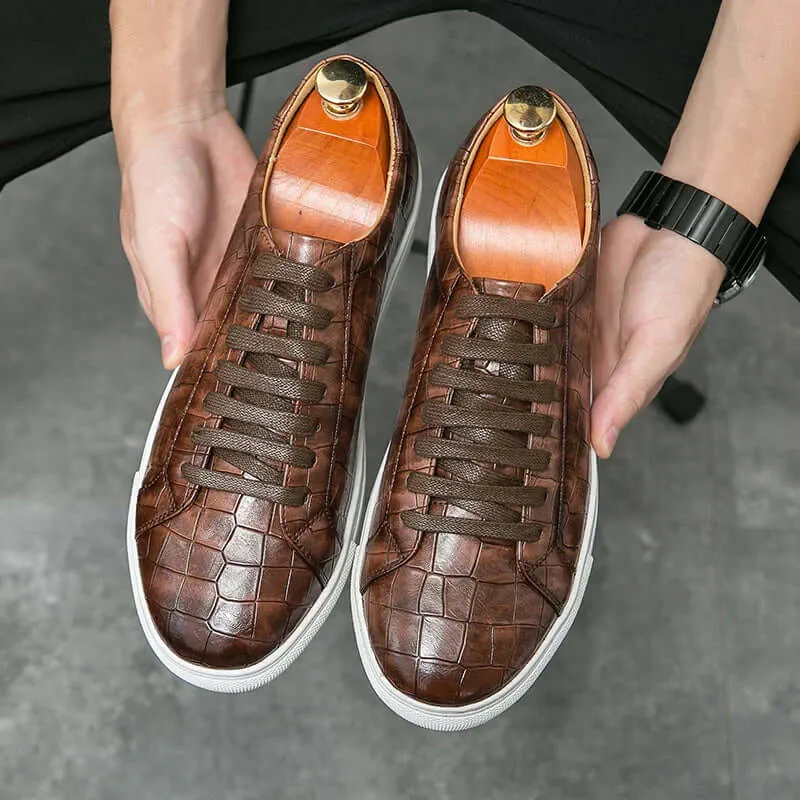 Men's British Style Lace-Up Boots: Casual PU Leather Boots
