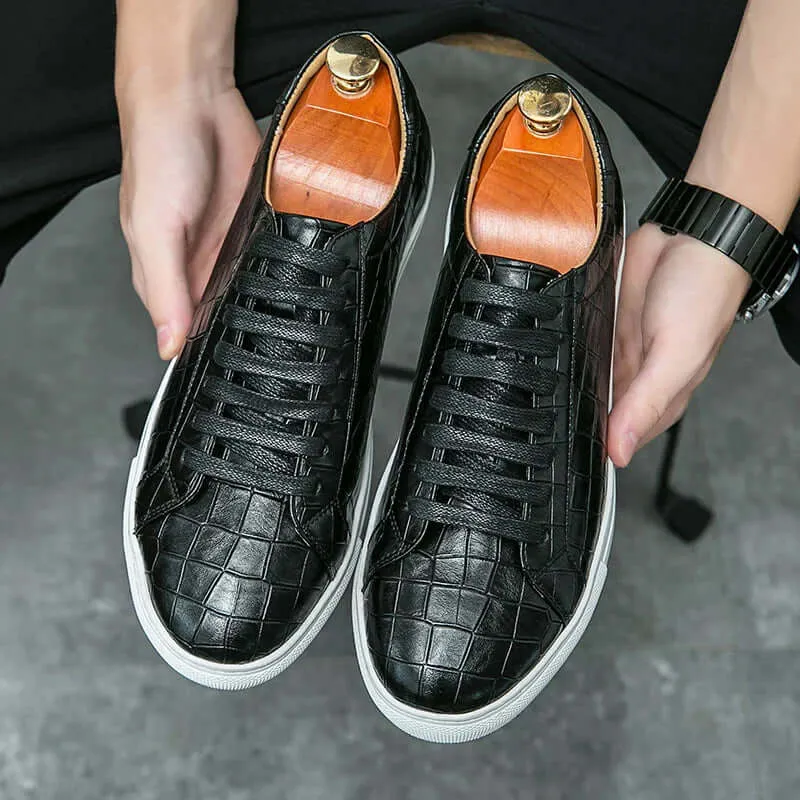 Men's British Style Lace-Up Boots: Casual PU Leather Boots