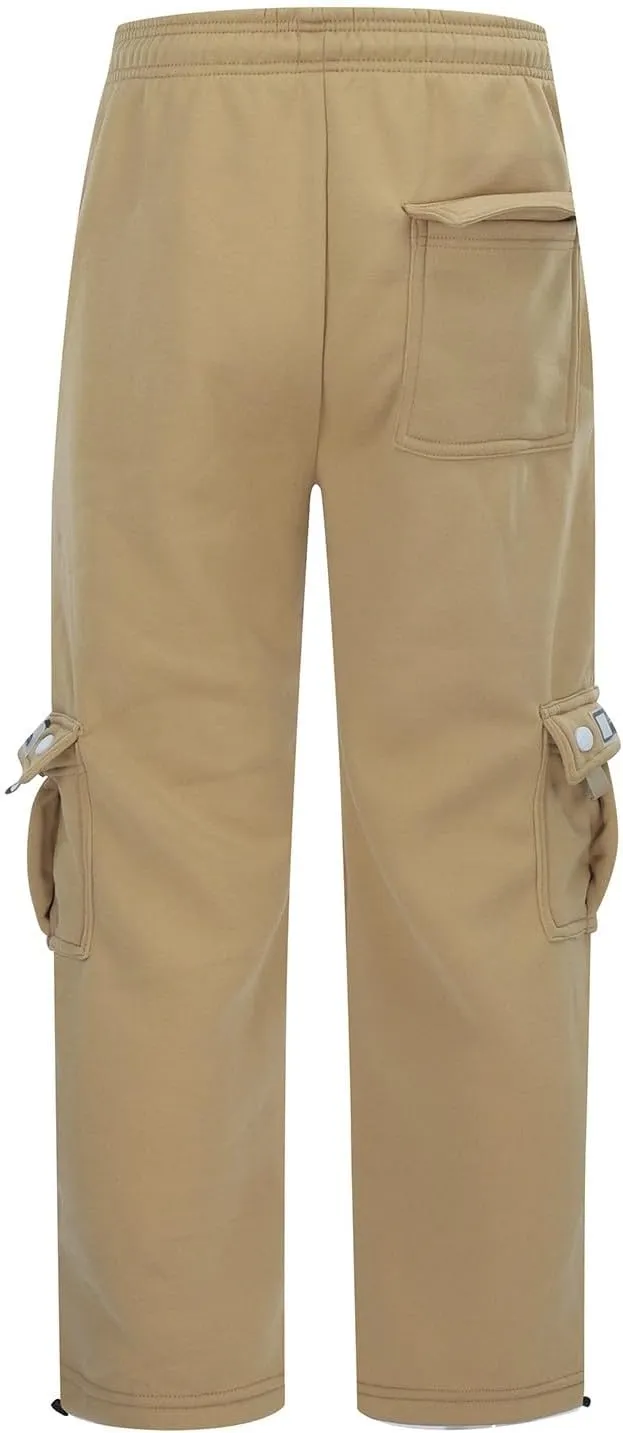Mens Cargo Pants Big and Tall Lightweight Straight Leg Sweatpants Plus Size Baggy Elastic Waist Drawstring Athletic Joggers
