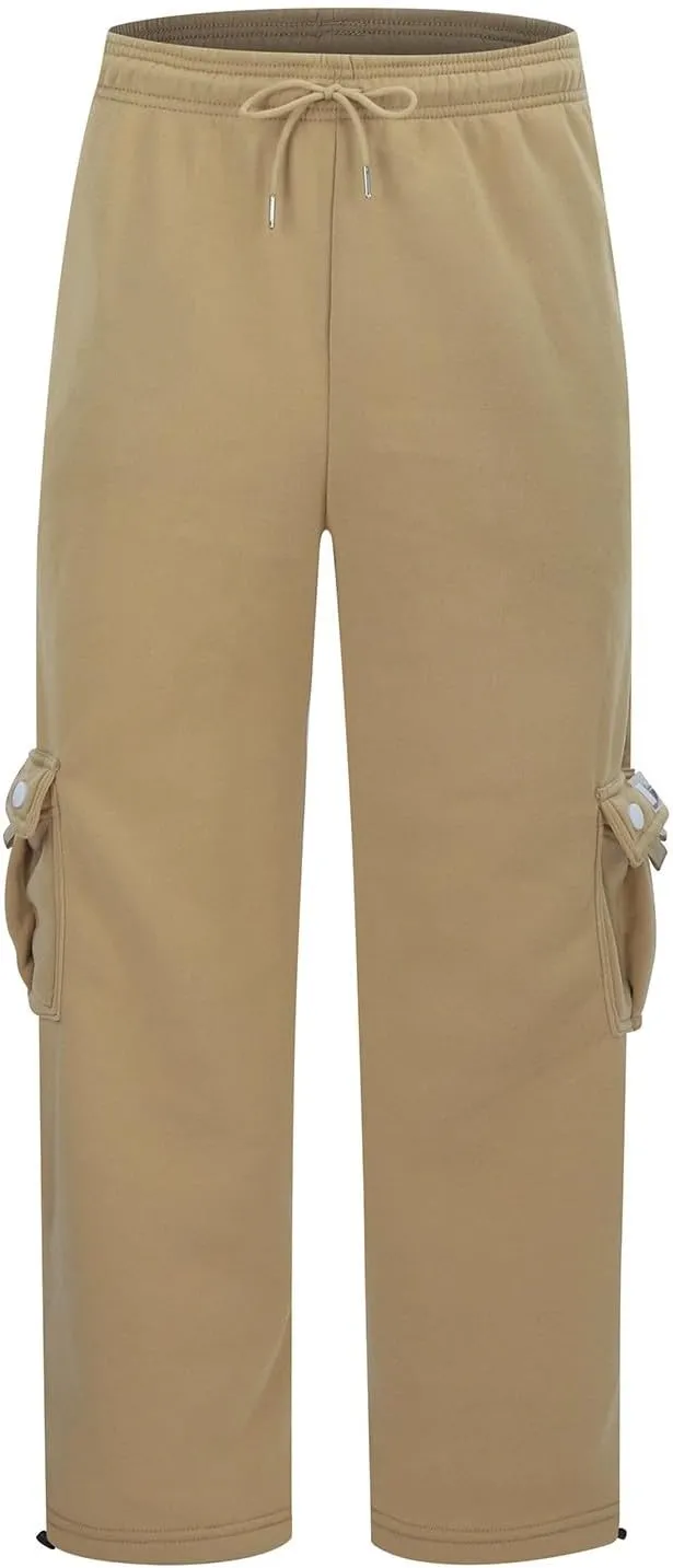 Mens Cargo Pants Big and Tall Lightweight Straight Leg Sweatpants Plus Size Baggy Elastic Waist Drawstring Athletic Joggers