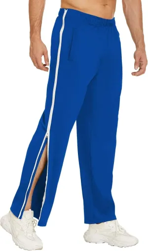 Mens Casual Pants Relaxed Fit Stretch Waist Lightweight Summer Beach Trousers Trendy Side Zipper Straight Leg Slacks Trousers