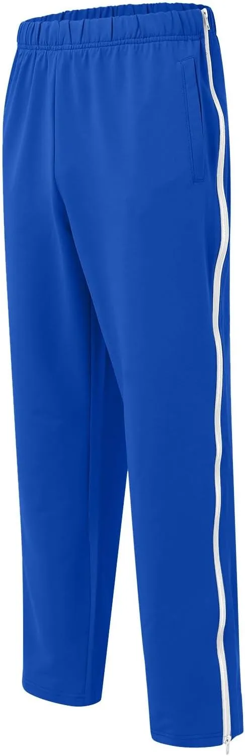 Mens Casual Pants Relaxed Fit Stretch Waist Lightweight Summer Beach Trousers Trendy Side Zipper Straight Leg Slacks Trousers