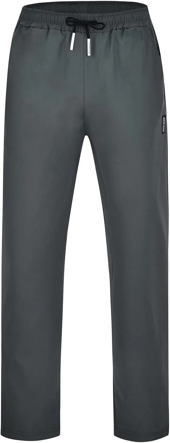 Men's Casual Slim Fit Pants, Stretch Golf Pants, Breathable Fabric, Elastic Waistband, Workout Training Tapered Trousers