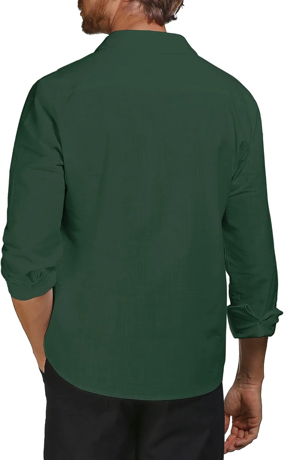Men's Cotton Linen Shirts Casual Shirts Button Down Shirts Regular Fit Long Sleeve Tops