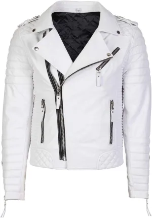 Mens Distress Leather Jackets Motorcycle Bomber Biker Stylish Outerwear Zipper JacketWhite Jacket