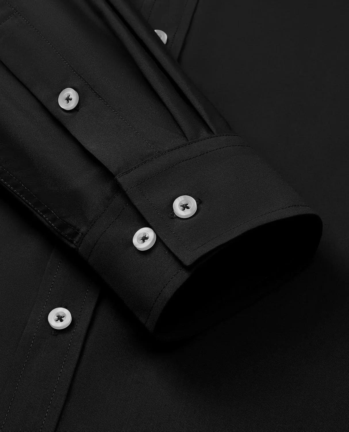 Mens Dress Shirts Wrinkle Free Dress Shirts for Men Long Sleeve Button Down Shirts Banded Collar Shirts