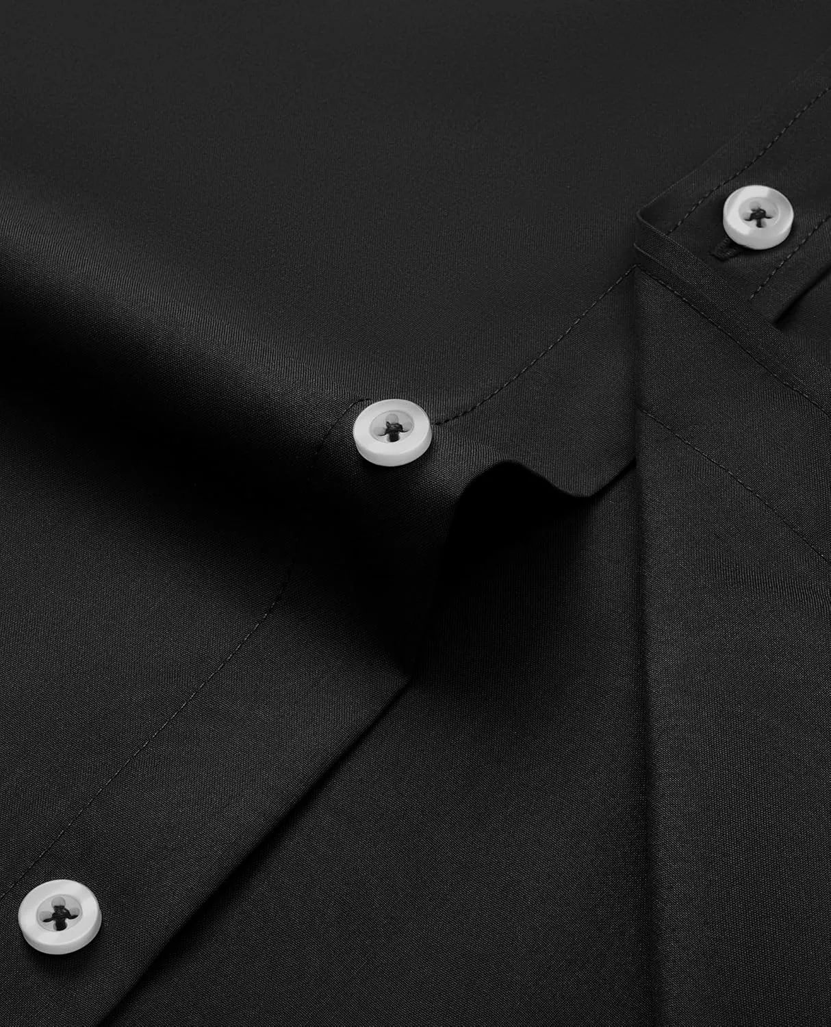Mens Dress Shirts Wrinkle Free Dress Shirts for Men Long Sleeve Button Down Shirts Banded Collar Shirts