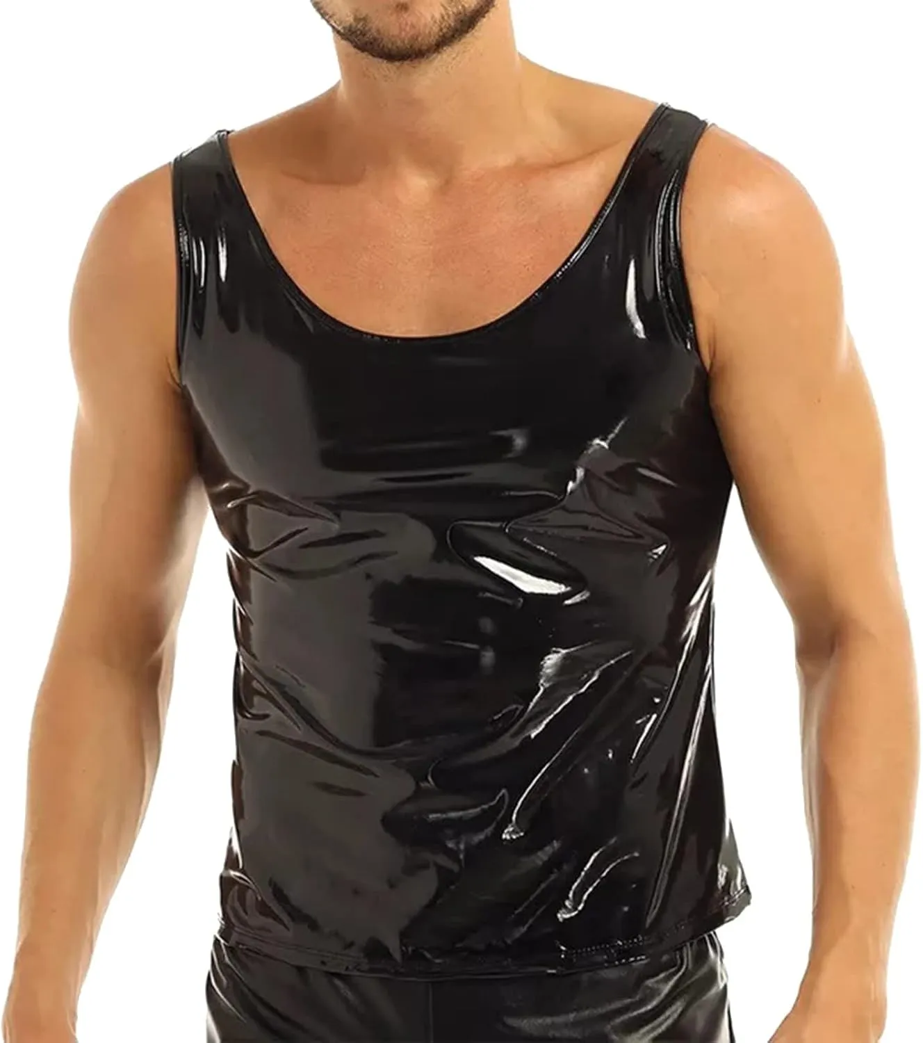 Men's Exotic Leather Coat Fashionable Sexy Vest Top for Casual Wear Stylish Outerwear