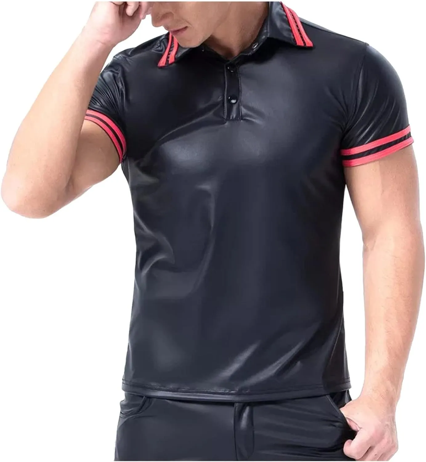 Mens Fashion Leather Coat Exotic Apparel Stylish Outerwear for Men Quality Sexy Jacket Trendy Menswear