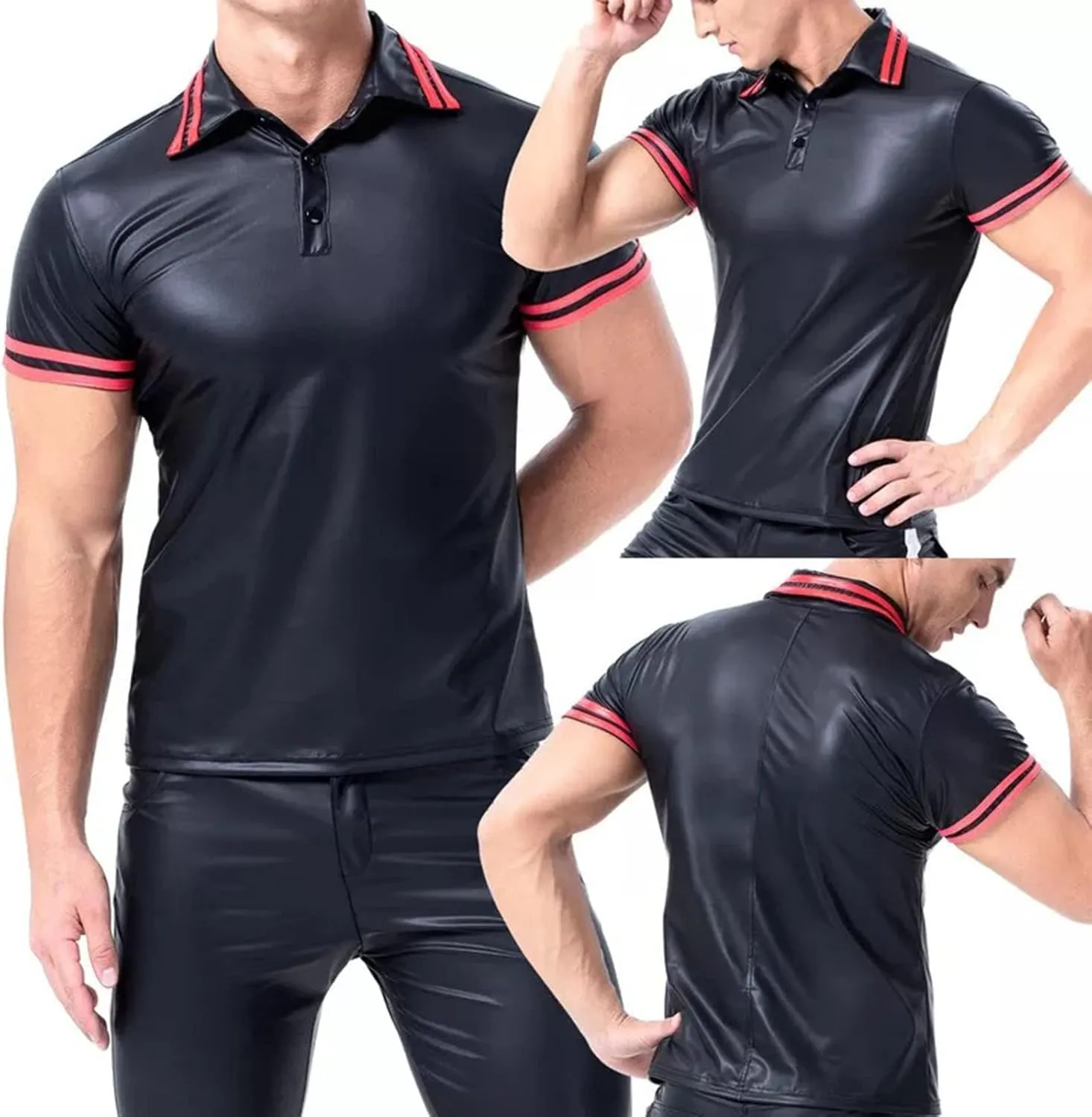 Mens Fashion Leather Coat Exotic Apparel Stylish Outerwear for Men Quality Sexy Jacket Trendy Menswear