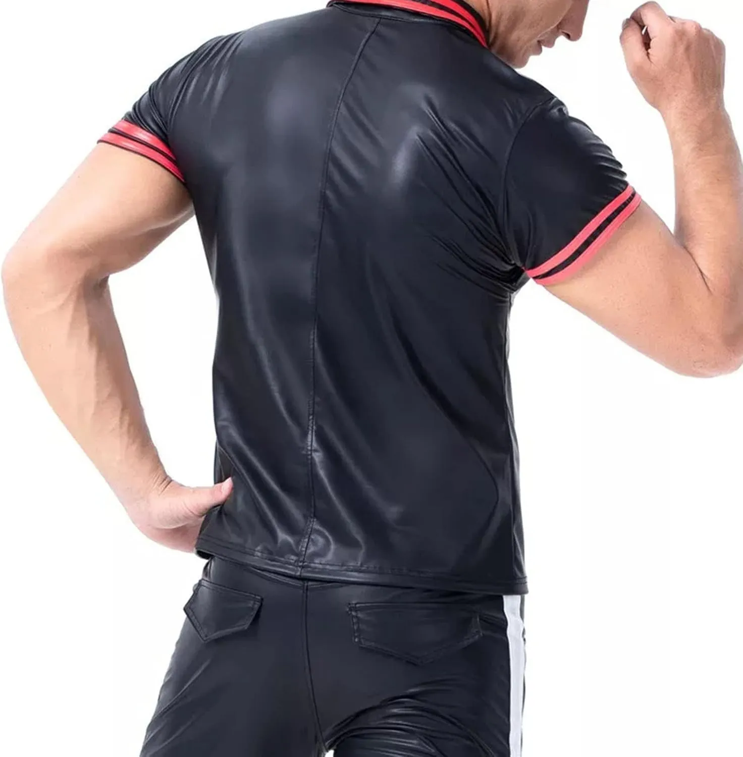Mens Fashion Leather Coat Exotic Apparel Stylish Outerwear for Men Quality Sexy Jacket Trendy Menswear