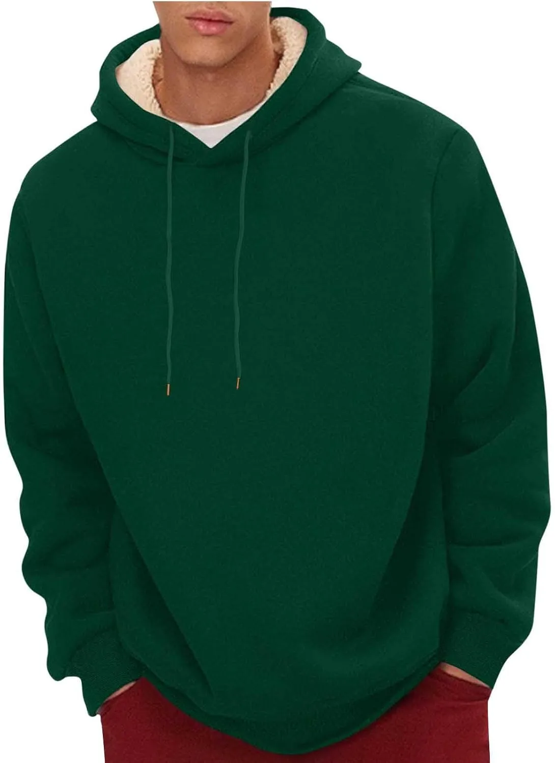 Men's Fleece Lined Hoodies Pullover Winter Warm Fuzzy Sherpa Heavyweight Hoodie Thick Thermal Hooded Sweatshirts